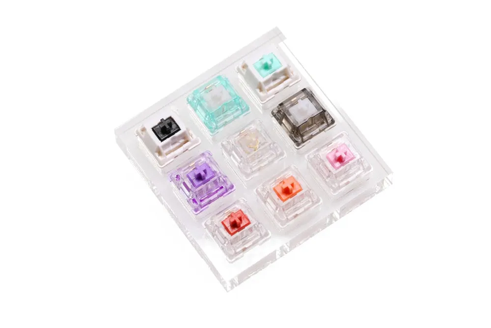 everglide EG 9 switch switches tester with acrylic base for mechanical keyboard  Purple Cyan Oreo Red Orange Aqua King Dark Jade