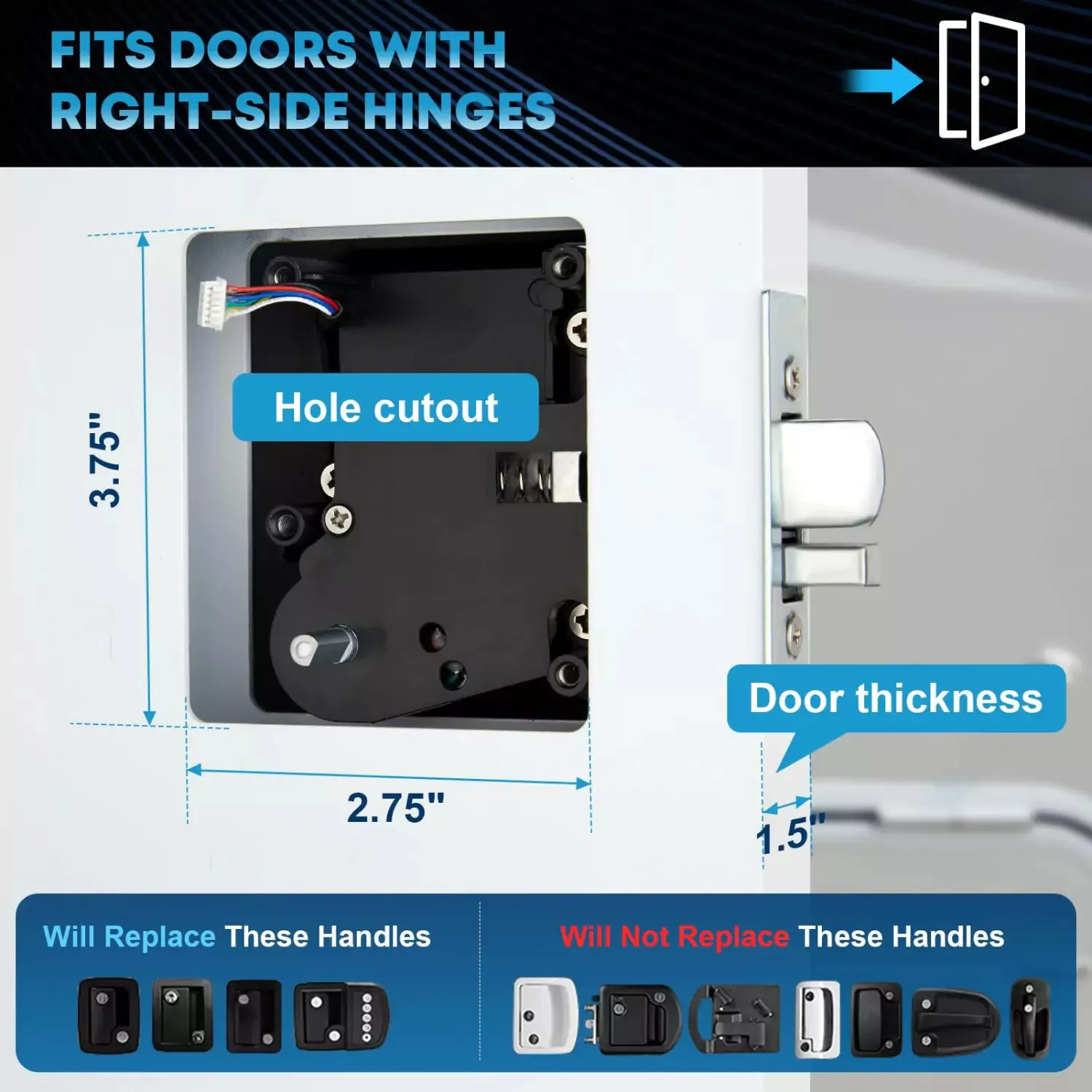 Fingerprint RV Keyless Entry Handle