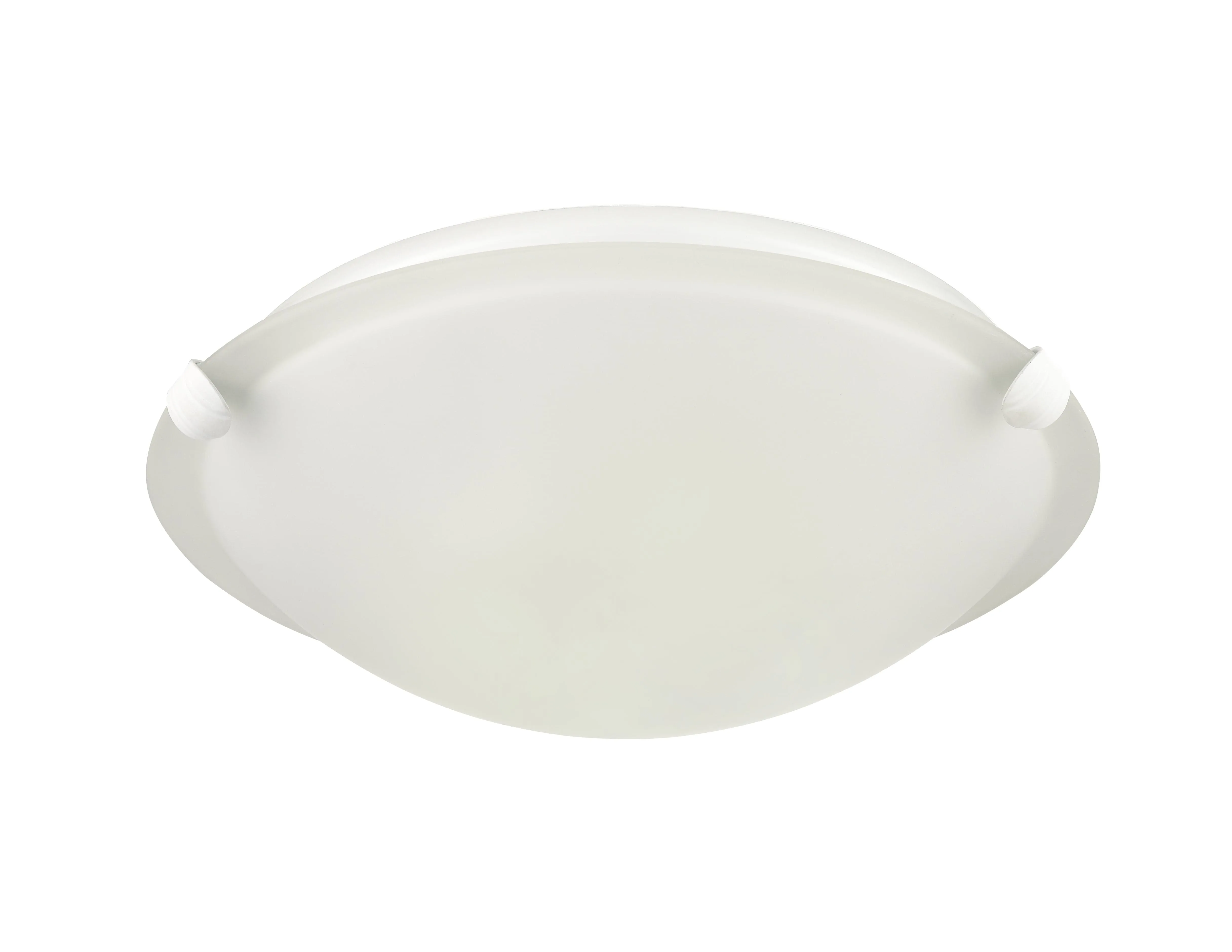 Flush Mount Fixture - Matte White - Frosted Glass - 12.28in. Diameter - E26 Medium Base