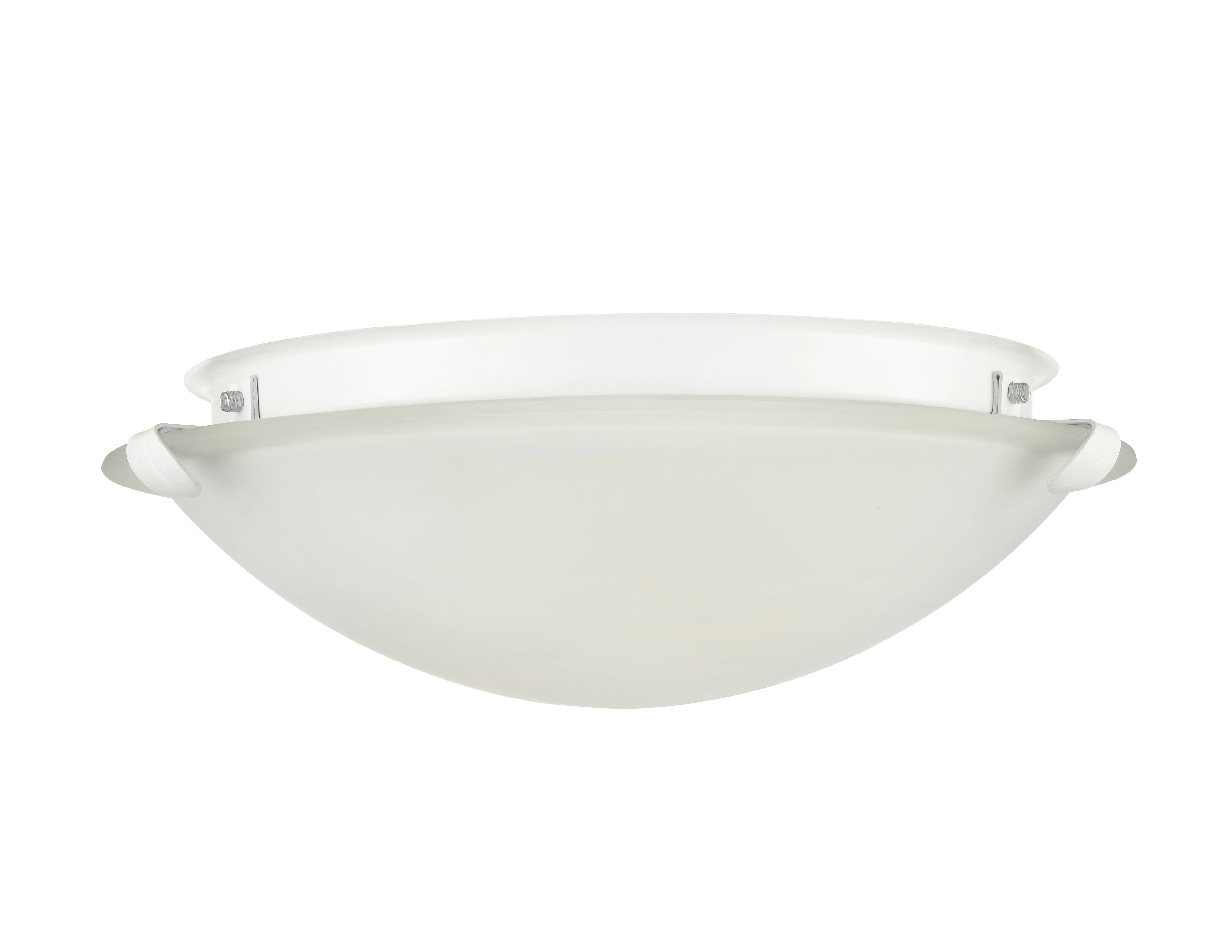 Flush Mount Fixture - Matte White - Frosted Glass - 12.28in. Diameter - E26 Medium Base