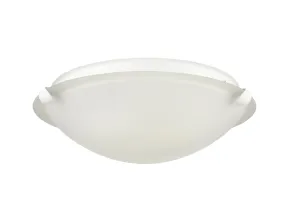 Flush Mount Fixture - Matte White - Frosted Glass - 12.28in. Diameter - E26 Medium Base