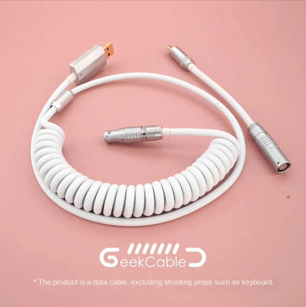 GeekCable Full White Customized Manual Mechanical Keyboard Cable