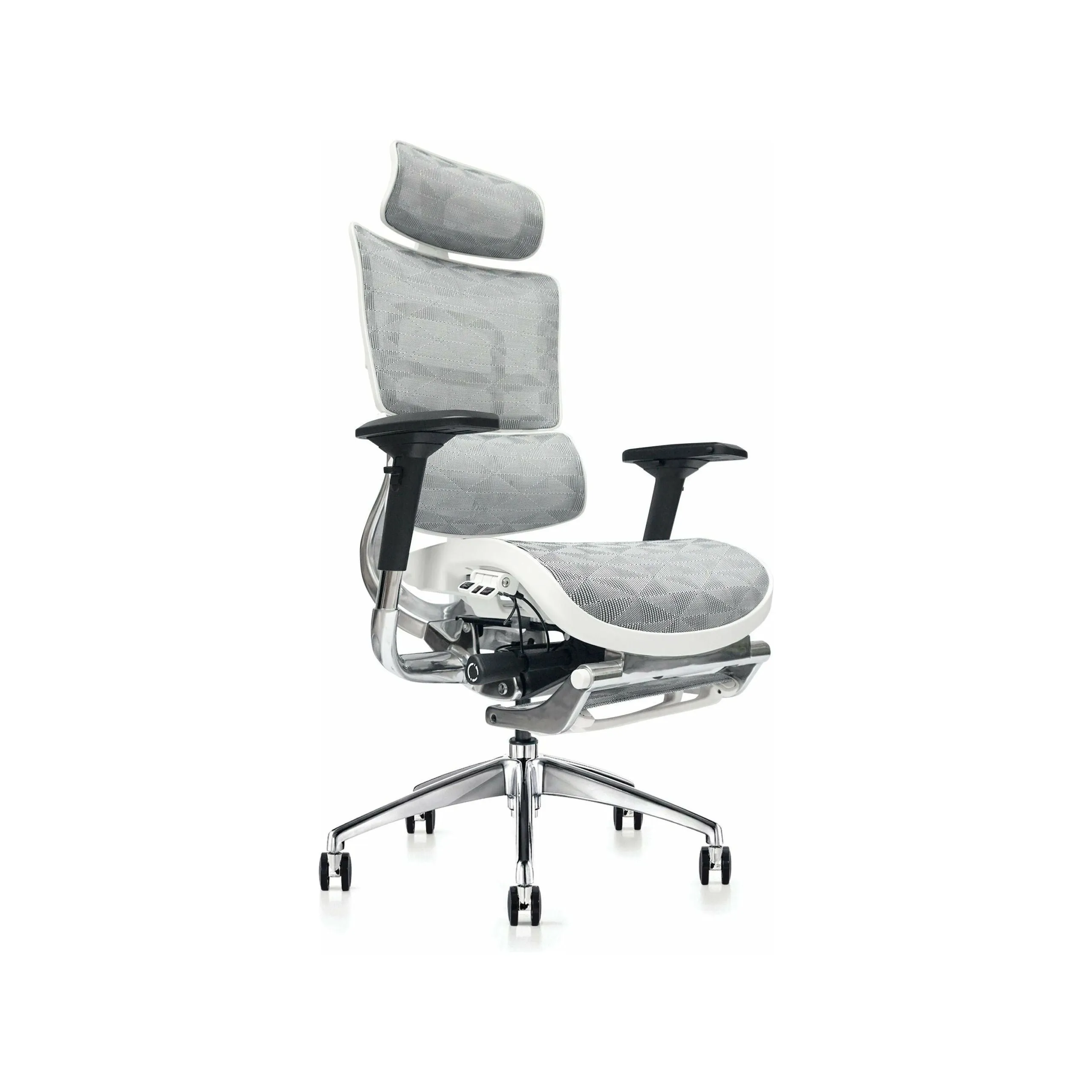 Hood Seating i29 Chair With Integrated Headrest & Leg Rest - White Kite Mesh (In Stock)