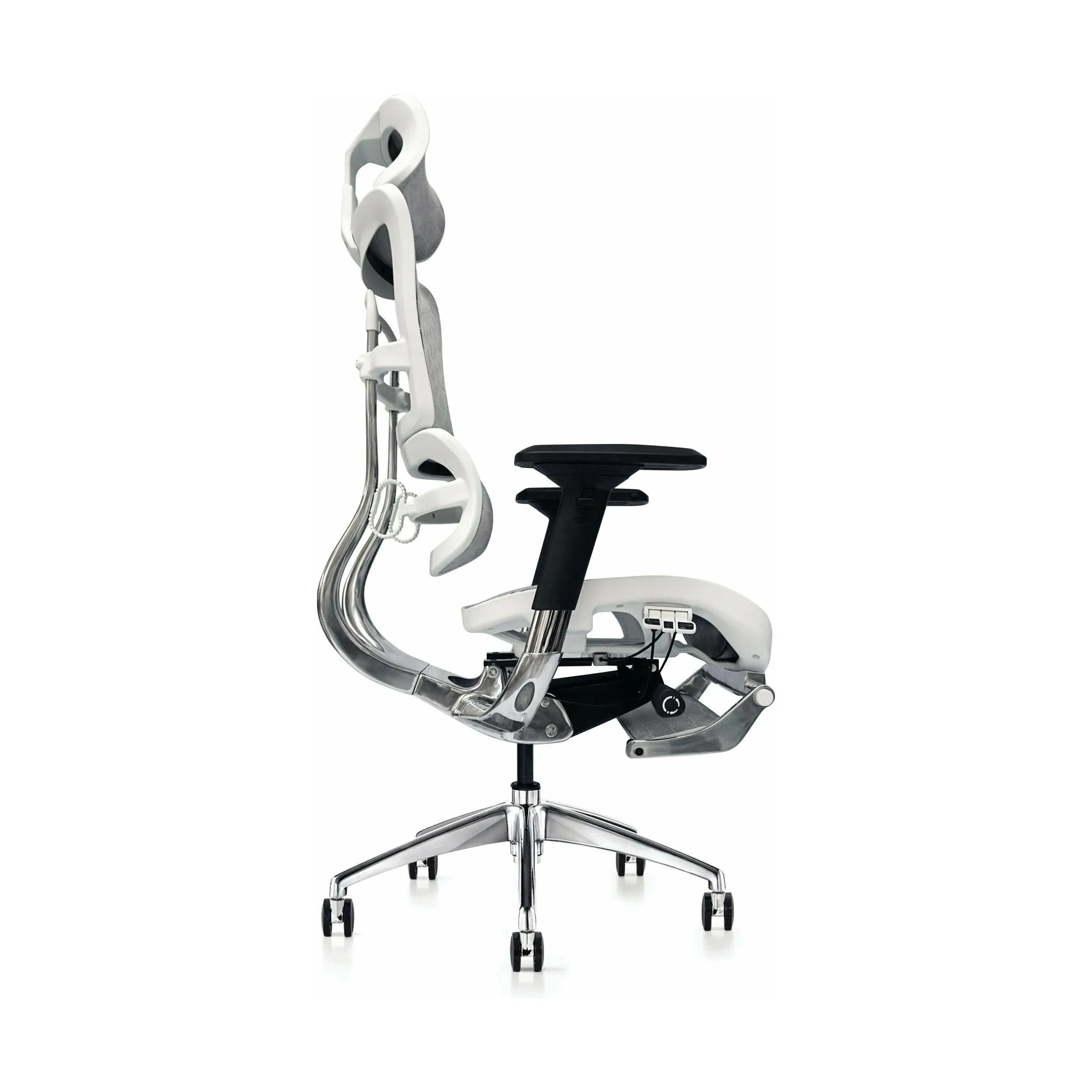 Hood Seating i29 Chair With Integrated Headrest & Leg Rest - White Kite Mesh (In Stock)