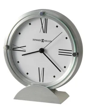 Howard Miller Simon II Clock - Brushed Aluminum Base & Case - White Dial