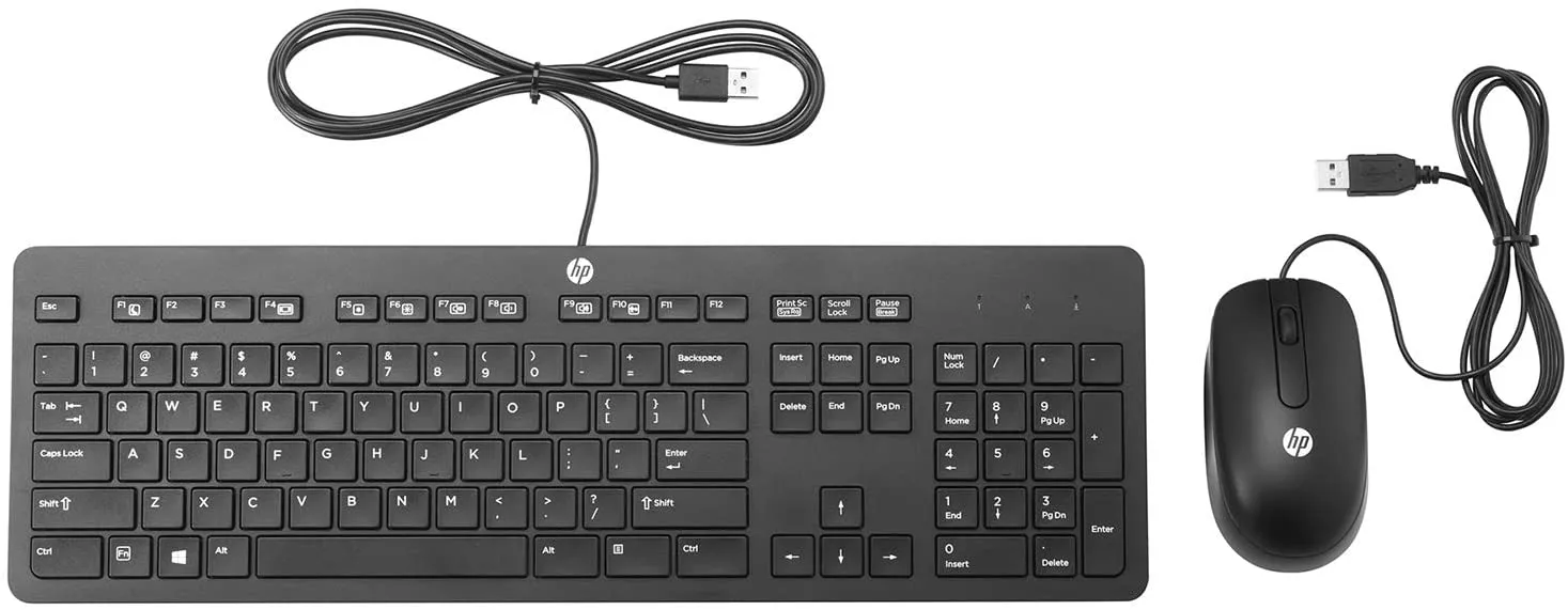 HP Business Slim USB Keyboard and Mouse, English, QWERTY, Symmetrical - T4E63AT#ABA