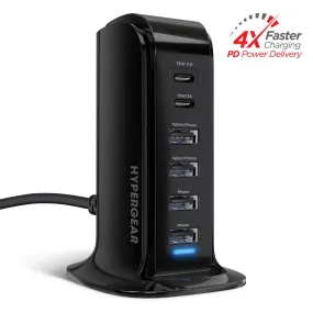 HyperGear Power Tower 42W 6 USB Charging Station