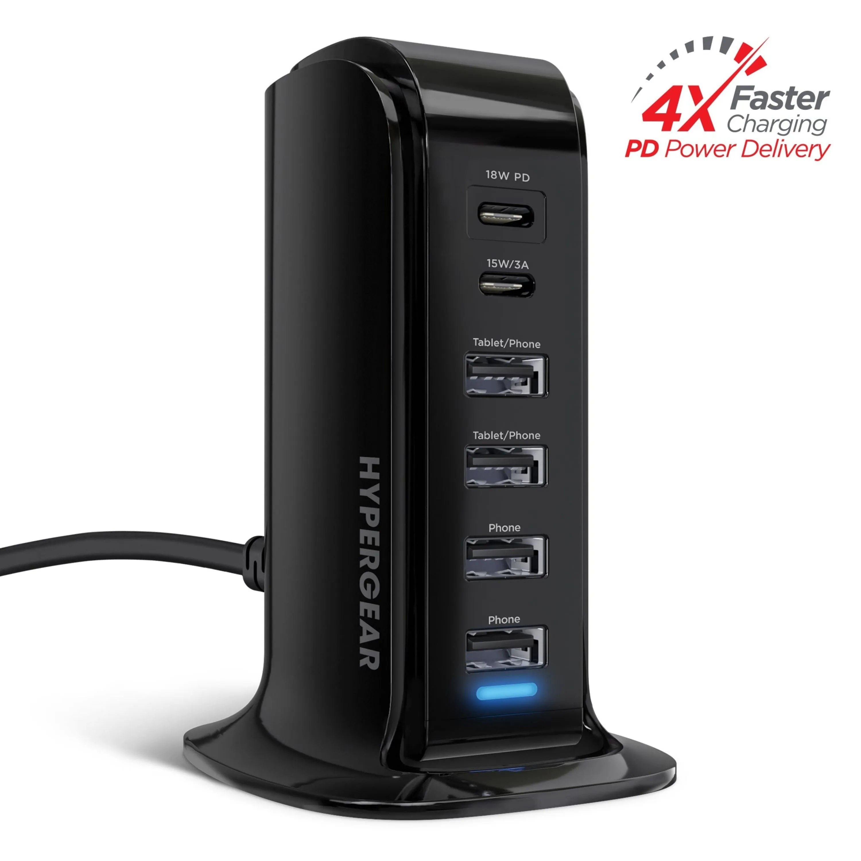 HyperGear Power Tower 42W 6 USB Charging Station