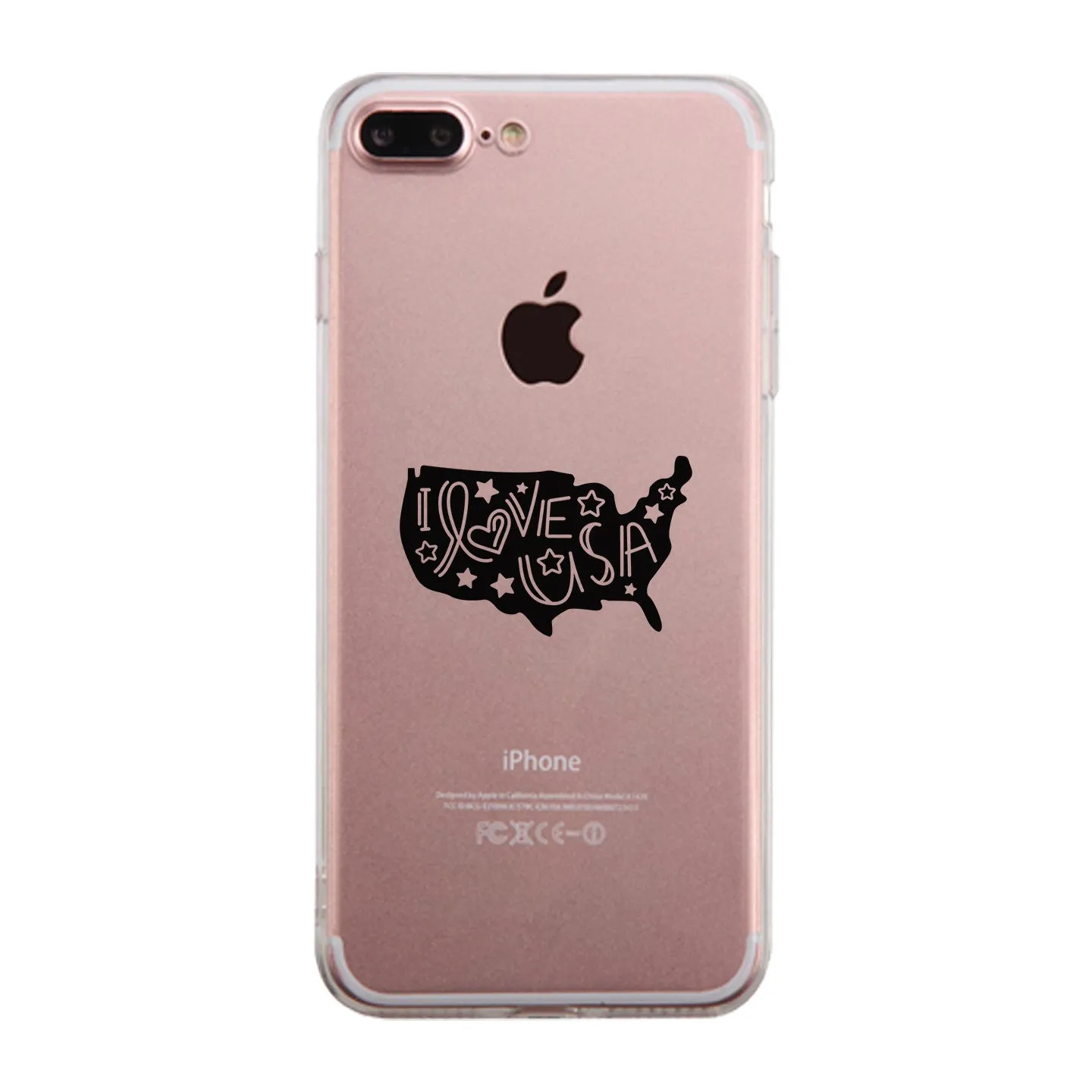 I Love USA Clear Phone Case