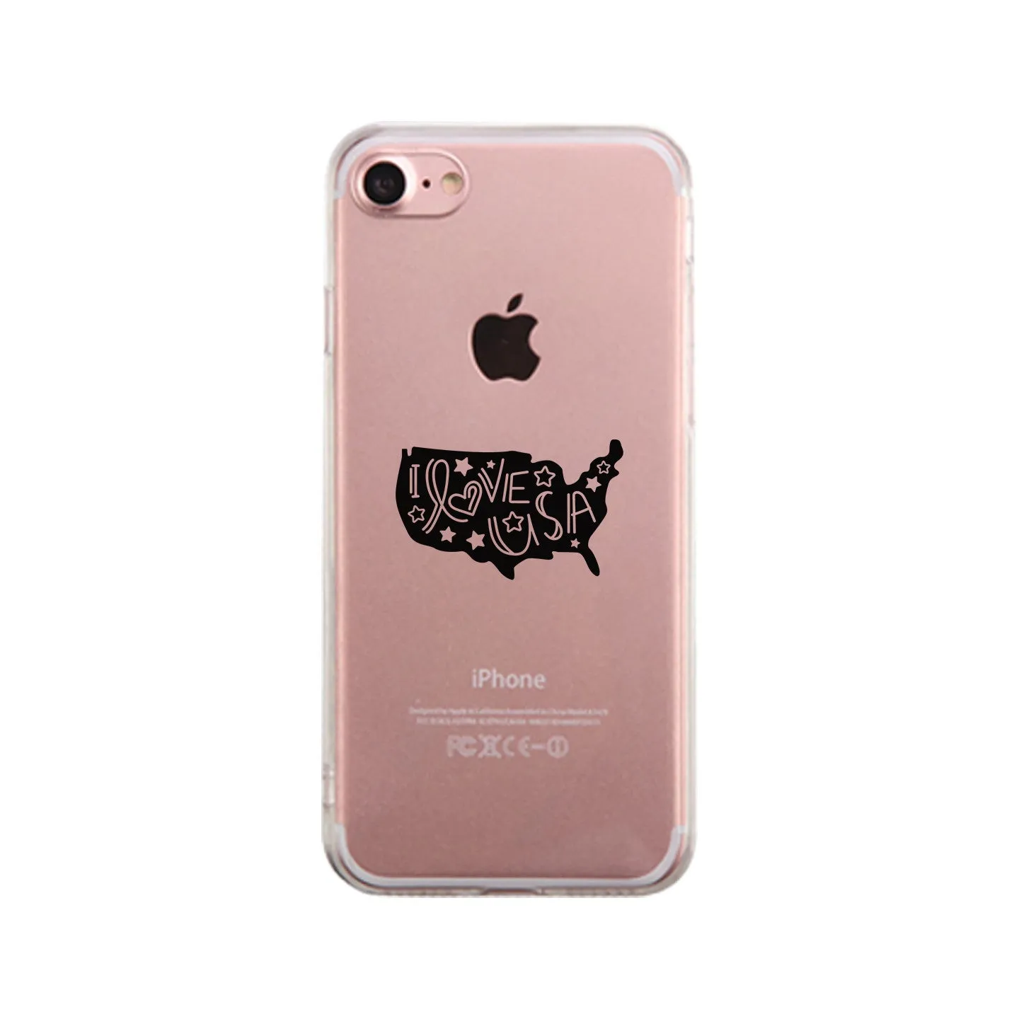 I Love USA Clear Phone Case