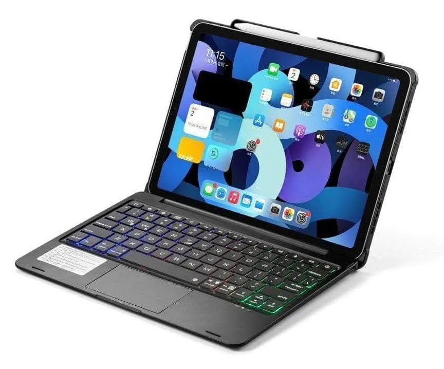 iPad Air 5 2022 Touchpad Backlit Wireless Bluetooth Pen Holder Keyboard Case