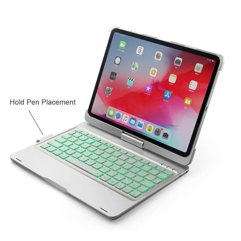 iPad Pro 11 2018 360 Rotation Bluetooth Wireless Backlit Keyboard Case A1980