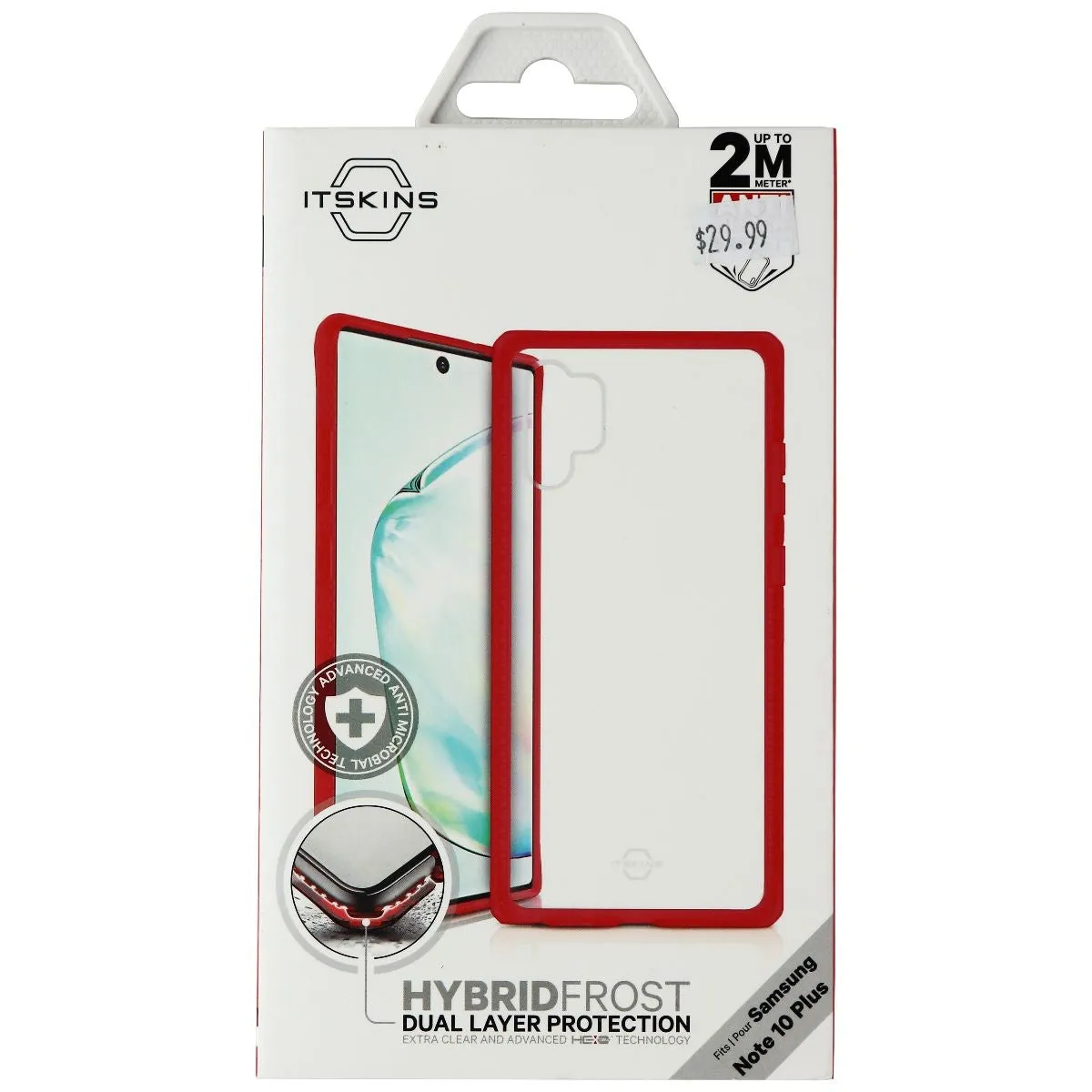 ITSKINS Hybrid Frost Dual Layer Case for Samsung Galaxy (Note10 ) - Red/Clear