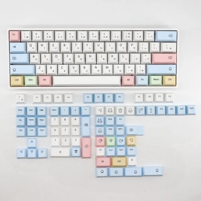 Kawaii keycaps without keyboard | Cute keycaps set | Japanese keycaps set