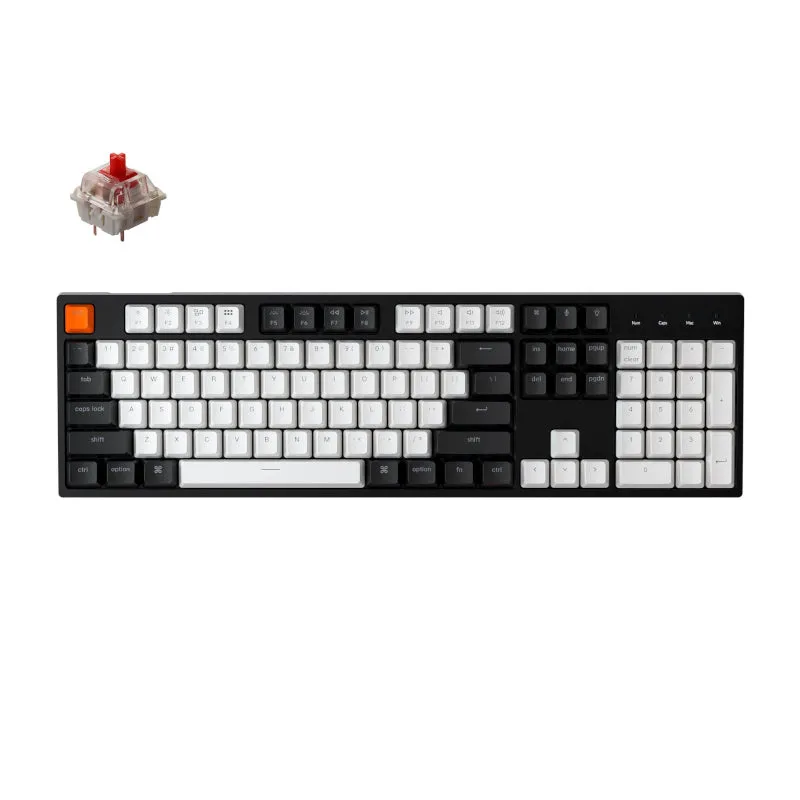 Keychron C2 104 Key Gateron Hot-Swappable Mechanical Wired Keyboard Rgb Red Switches