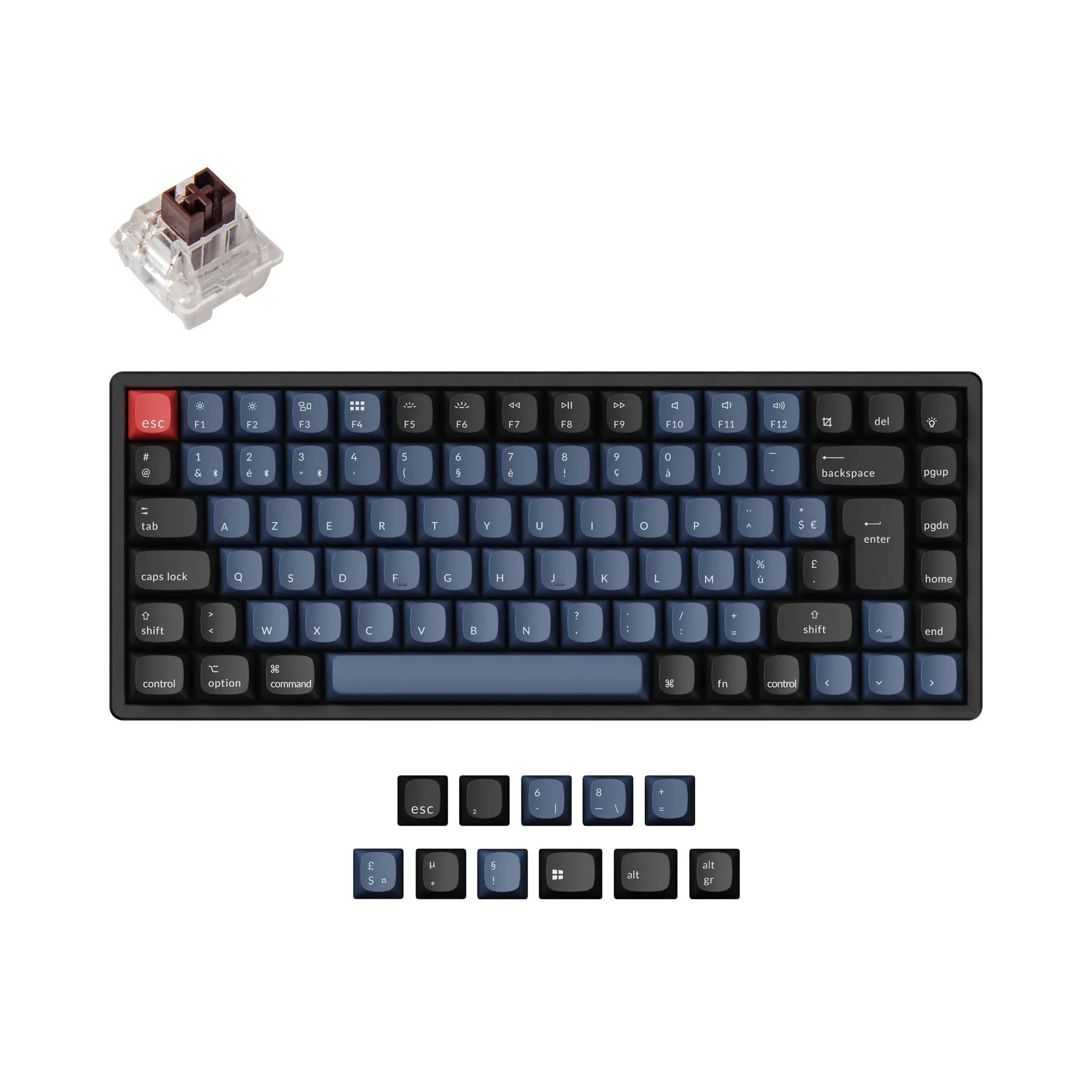 Keychron K2 Pro QMK/VIA Wireless Mechanical Keyboard ISO Layout Collection