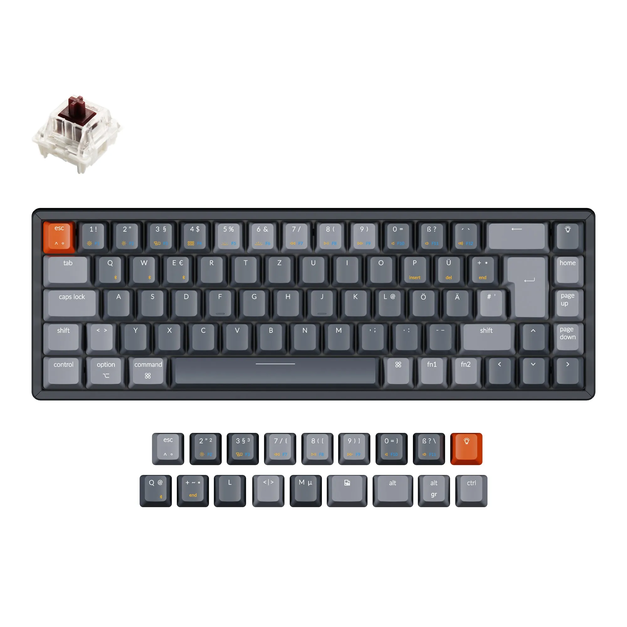 Keychron K6 Wireless Mechanical Keyboard (German ISO-DE Layout)