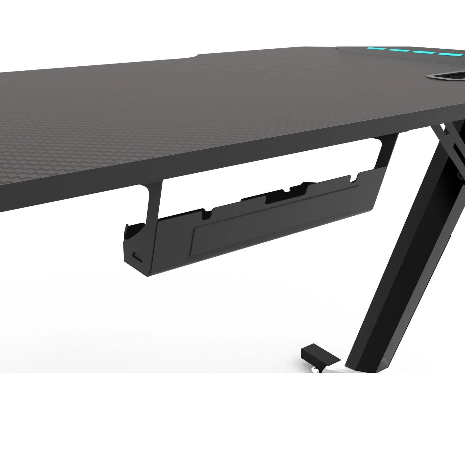 Large RGB Gaming Desk w/Carbon Fiber Surface, 120cm - EKKIO