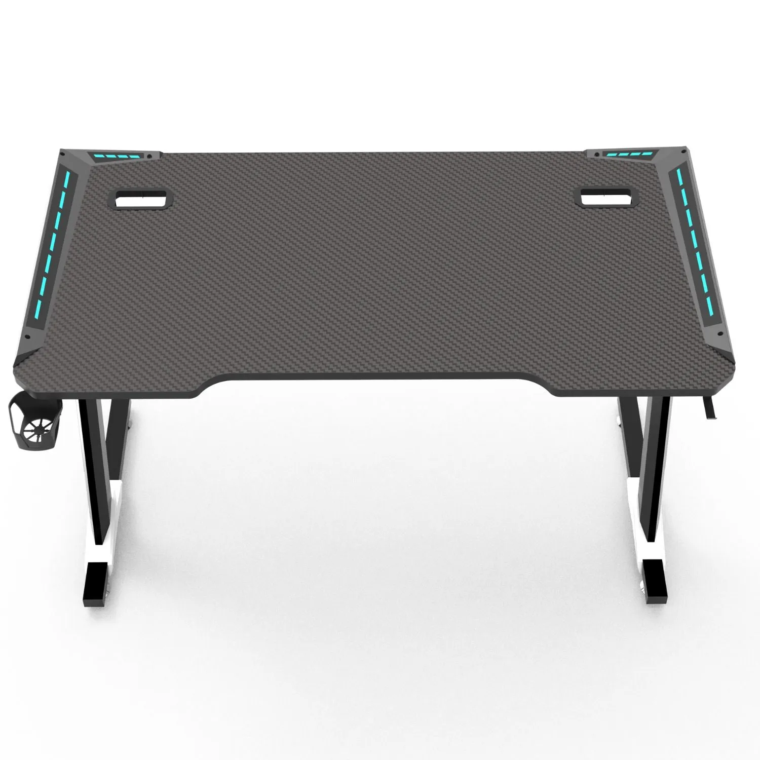 Large RGB Gaming Desk w/Carbon Fiber Surface, 120cm - EKKIO