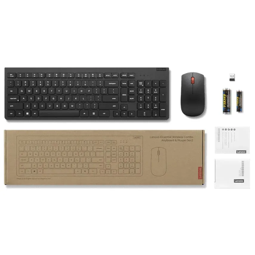 Lenovo Essential Wireless Keyboard & Mouse Gen 2 Low Profile Combo Set