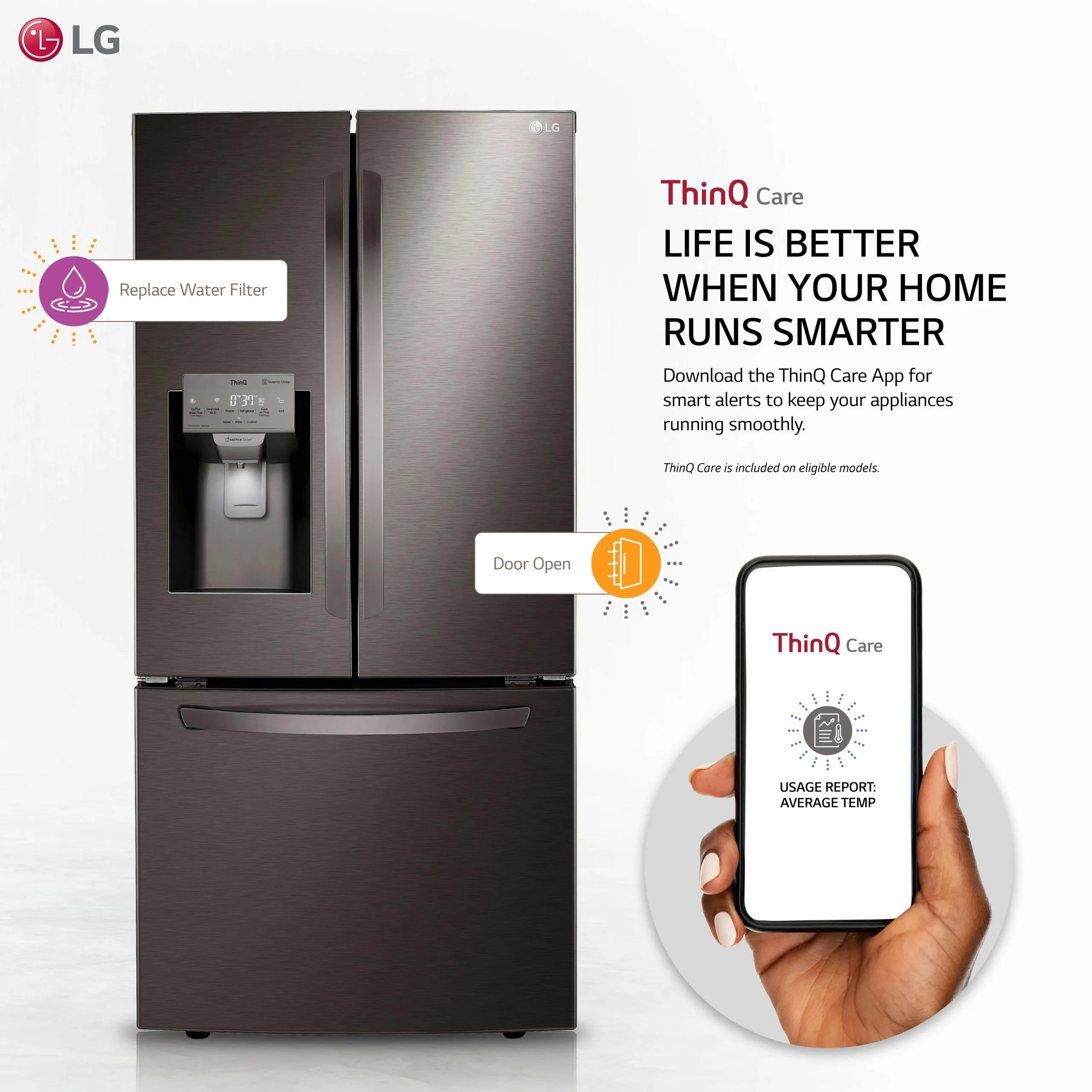 Lg 25 cu. ft. Smart Wi-Fi Enabled French Door Refrigerator