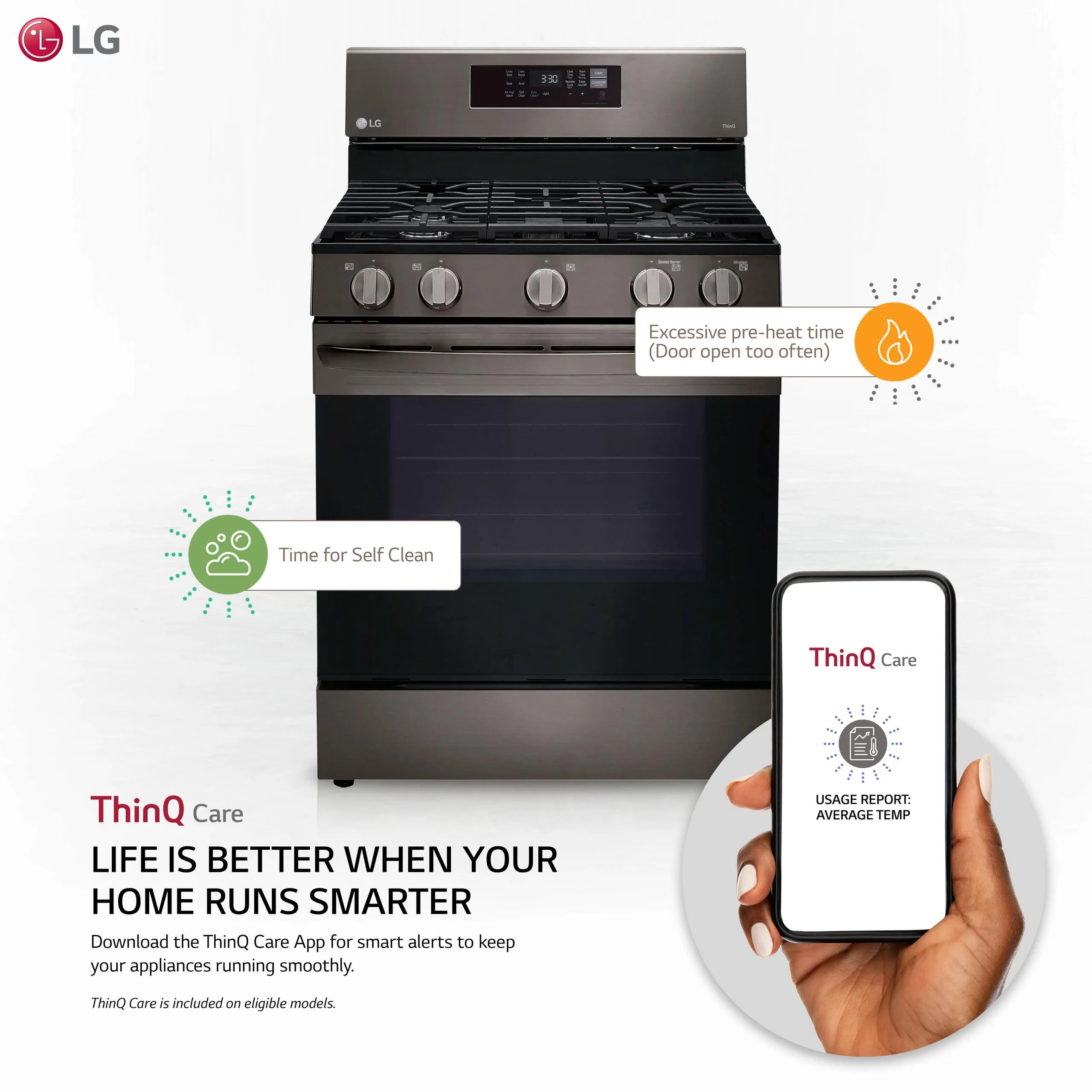 Lg LRGL5823D 5.8 cu ft. Smart Wi-Fi Enabled Fan Convection Gas Range with Air Fry & EasyClean®