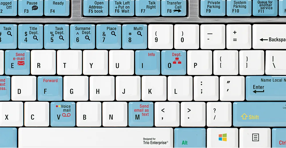 LogicKeyboard Trio Enterprise Attendant Telecom Keyboard LKBU-TRIO-AJPU-US