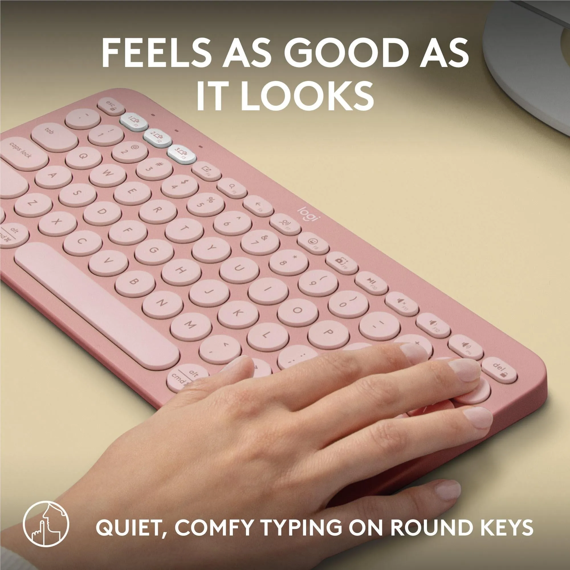 Logitech K380S Pebble Keys 2 Wireless Keyboard (Rose)