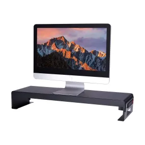 Lorell/Rocelco 30" Premium Dual-Monitor Stand w/ AC Power Supply & USB 2.0 Charging & Keyboard Mouse Storage, Cable Management, R DMS