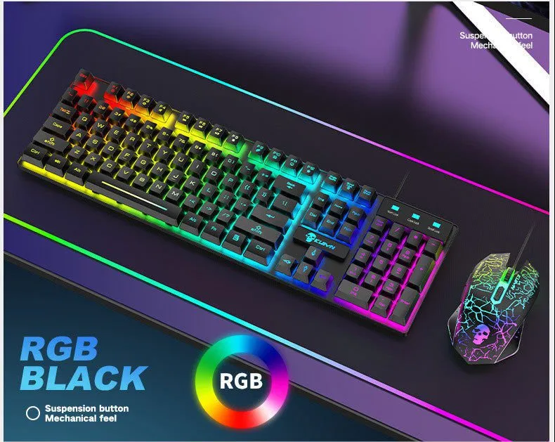 LovelyRLovely Kuiying T6RGB Luminous Keyboard And Mouse Set