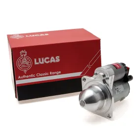 Lucas ultra compact starter, fits Classic Mini with inertia type motor. 9 toothed gear.