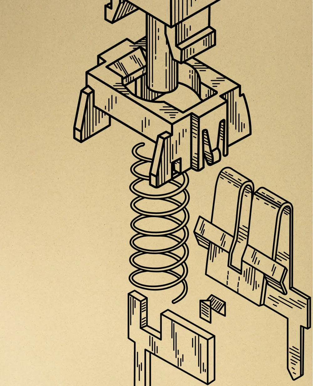 Mechanical Keyswitch Vintage Blueprint