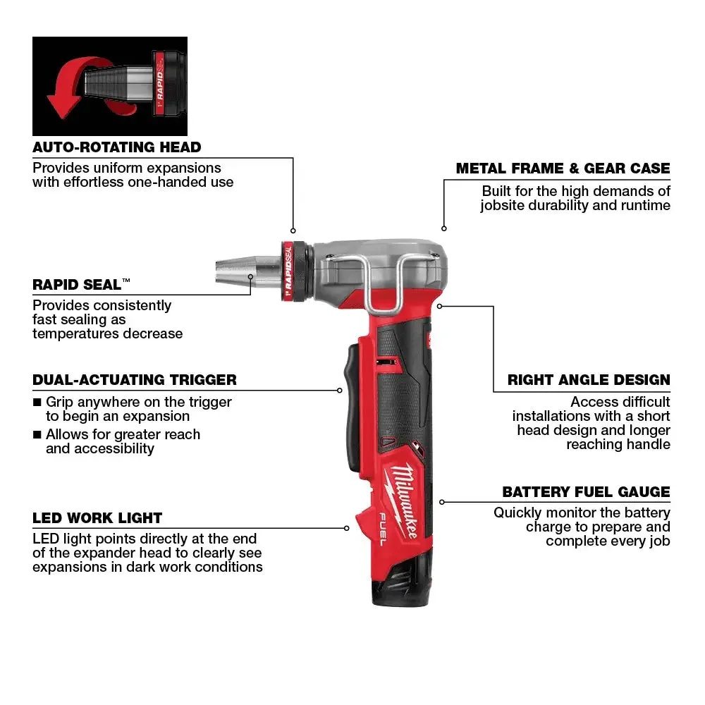 Milwaukee M12 FUEL ProPEX‚® Expander Kit with 1/2"-1" RAPID SEAL ProPEX‚® Expander Heads