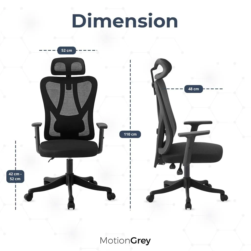 Motion MC3 Ergonomic Mesh High Office Black