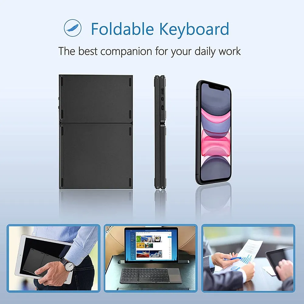 New Portable Mini Three Folding Bluetooth Wireless Keyboard