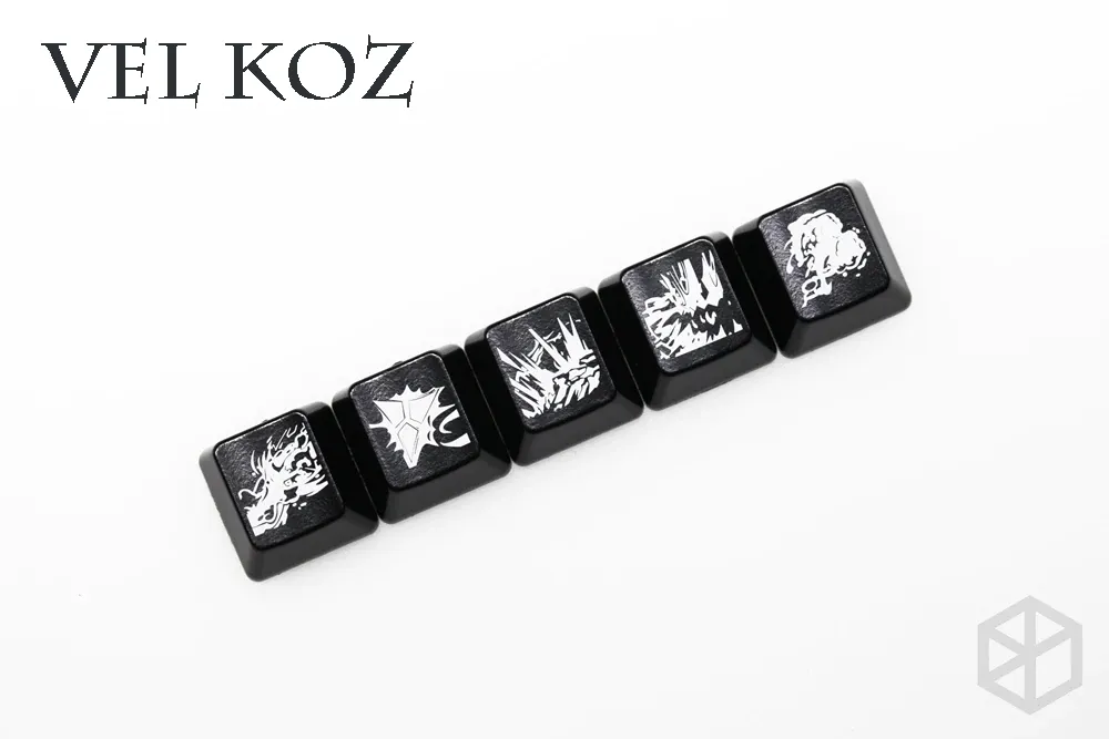 Novelty Shine Through Keycaps ABS Etched, Shine-Through lol black red r2 hero skill Syndra Cassiopeia Annie Lux Vel Koz