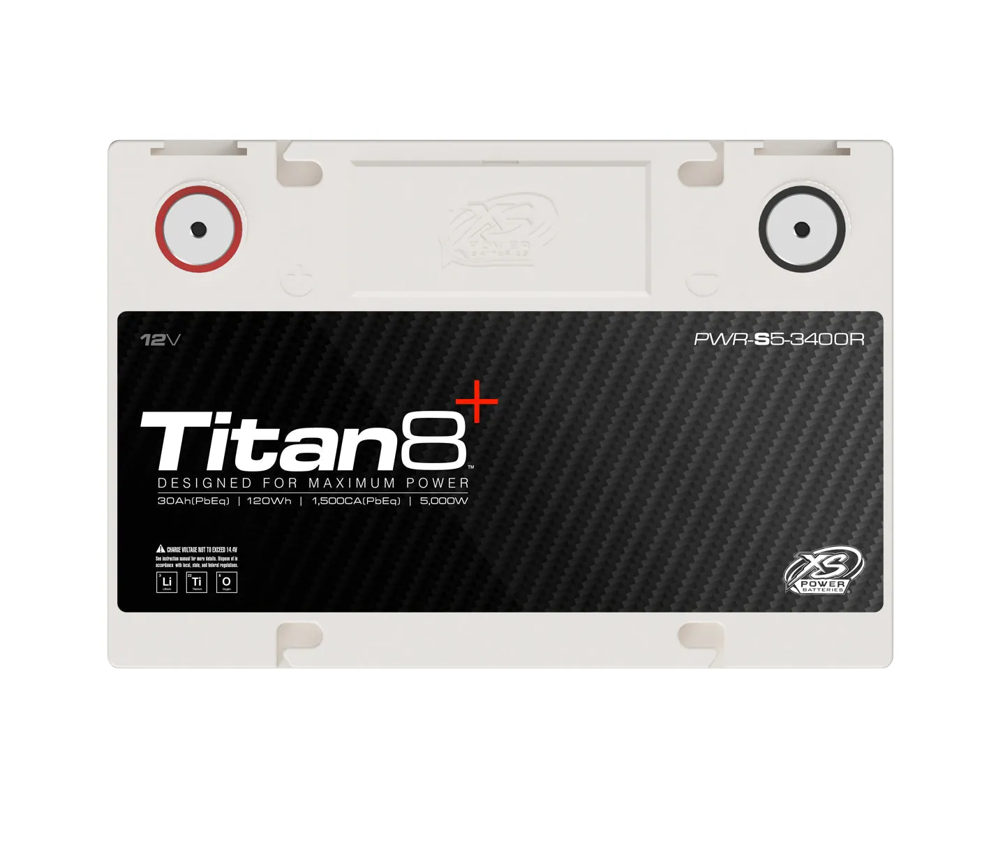 (OPEN BOX) PWR-S5-3400R XS Power Titan8 12VDC Group 34R Lithium LTO Car Audio Vehicle Battery 5000W 120Wh