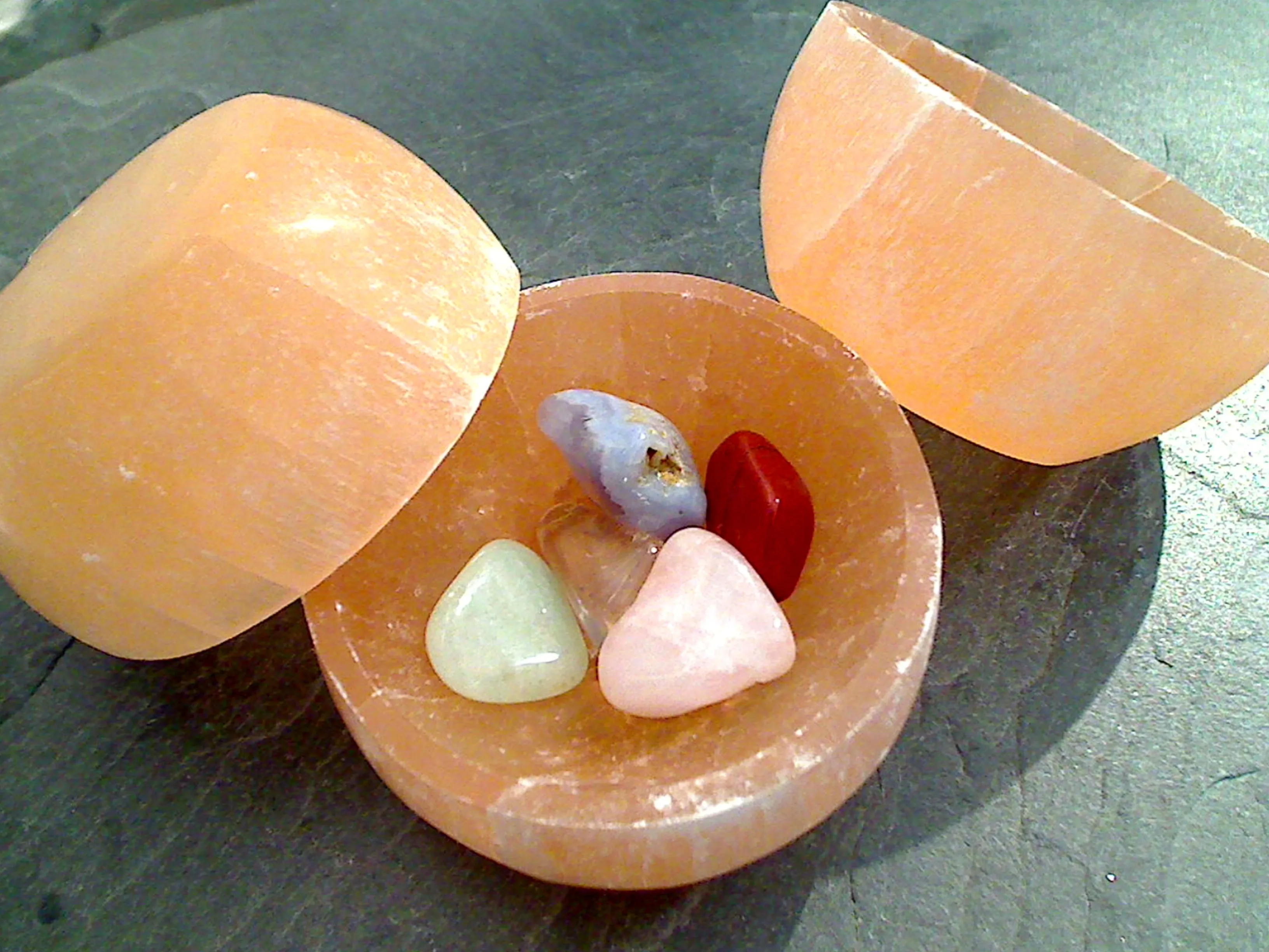 Orange Selenite 3" Round Charging Bowl