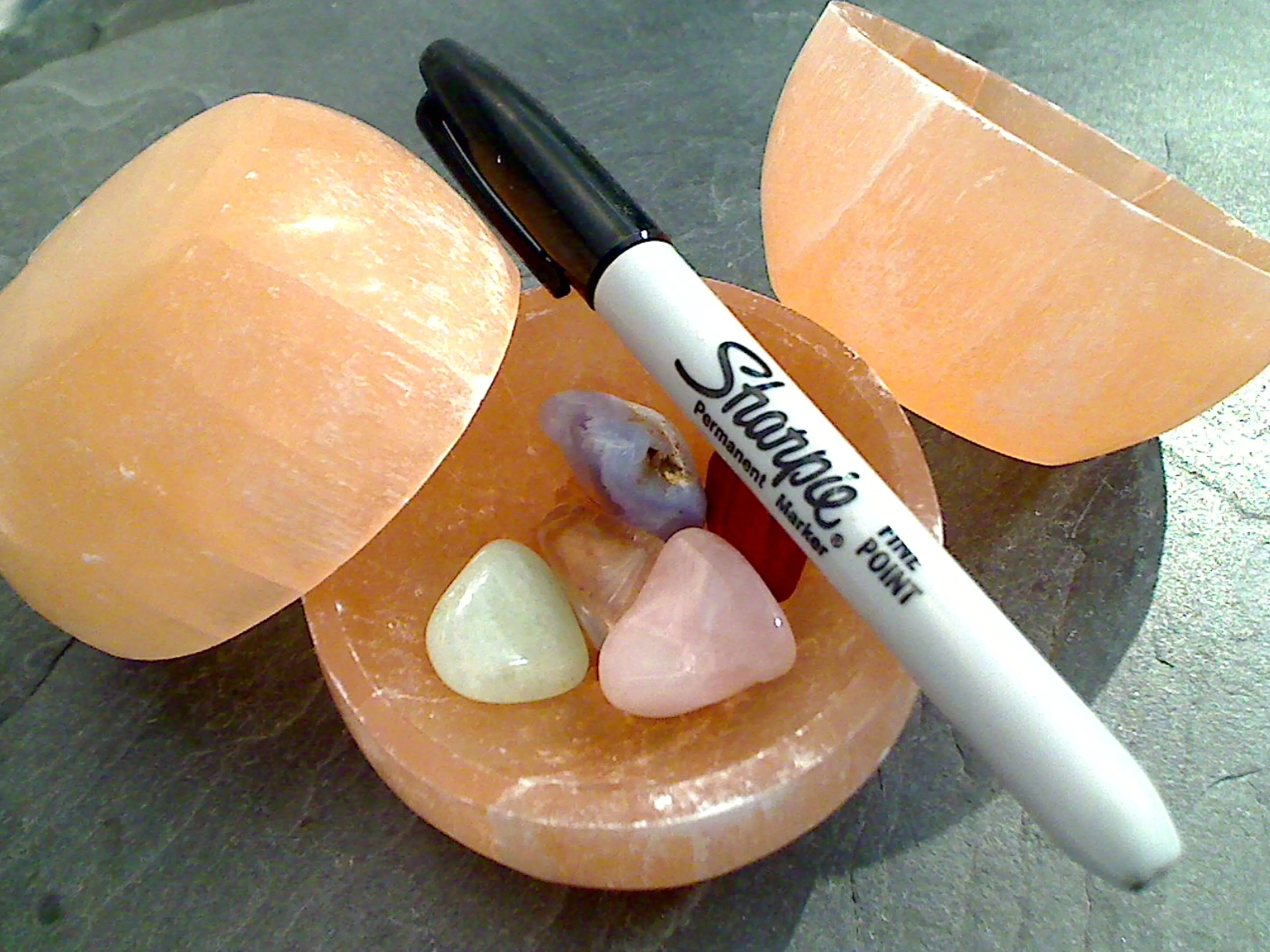 Orange Selenite 3" Round Charging Bowl