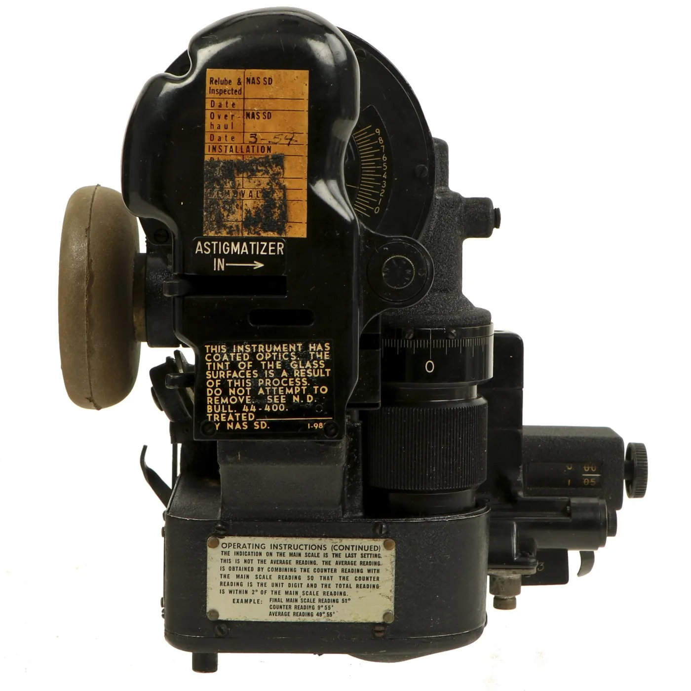 Original U.S. WWII USAAF Bomber Bubble Sextant AN-5851-1 in Bakelite Transit Case - Dated 1944