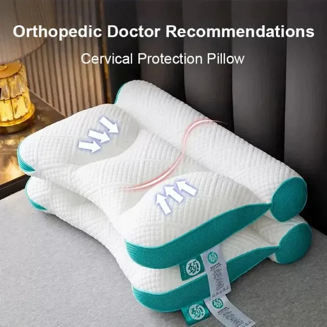 Orthopedic Bed Pillow Ergonomic Cervical Support Anti-traction Goose Down Pillow 40x58cm