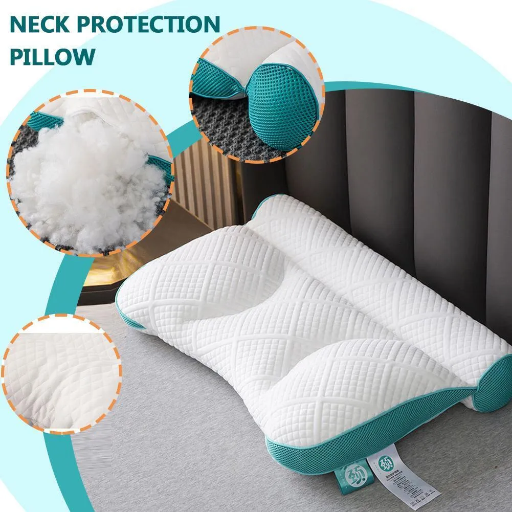 Orthopedic Bed Pillow Ergonomic Cervical Support Anti-traction Goose Down Pillow 40x58cm