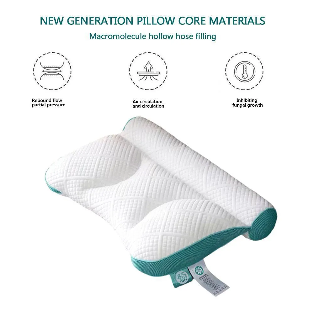 Orthopedic Bed Pillow Ergonomic Cervical Support Anti-traction Goose Down Pillow 40x58cm