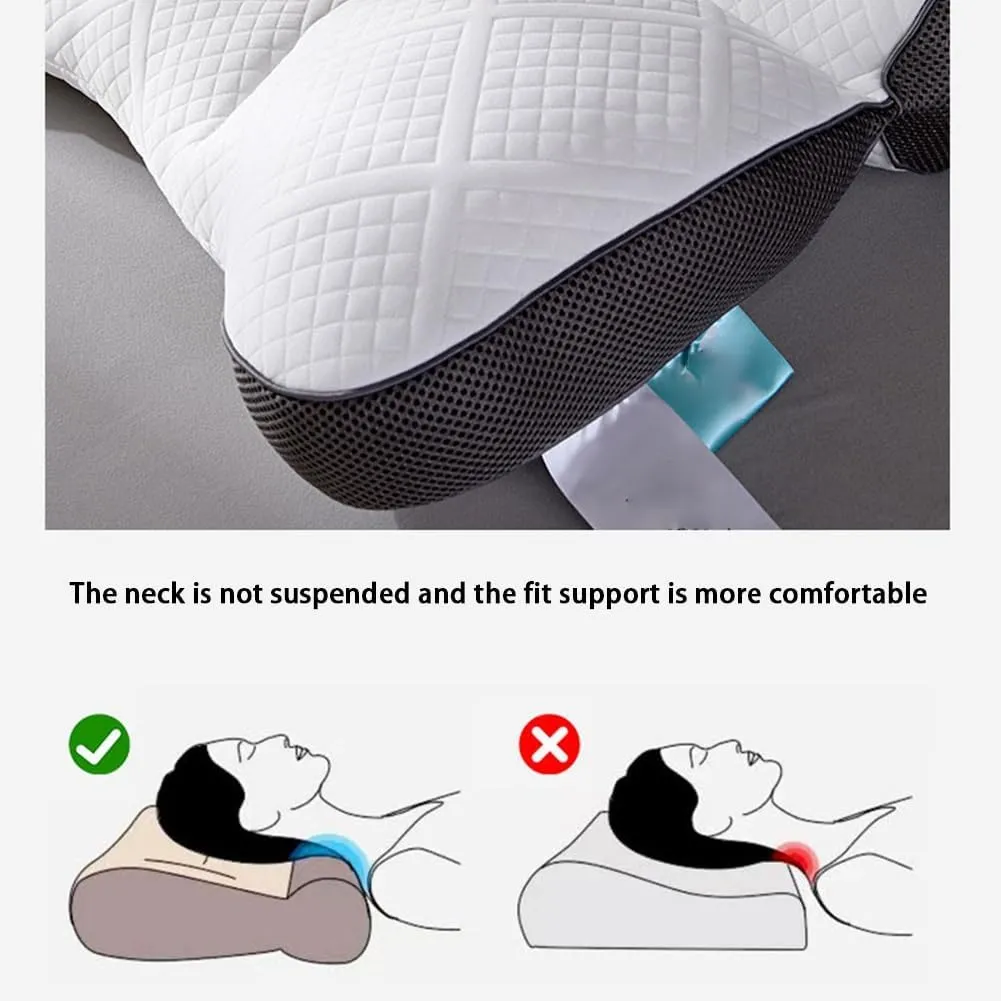 Orthopedic Bed Pillow Ergonomic Cervical Support Anti-traction Goose Down Pillow 40x58cm