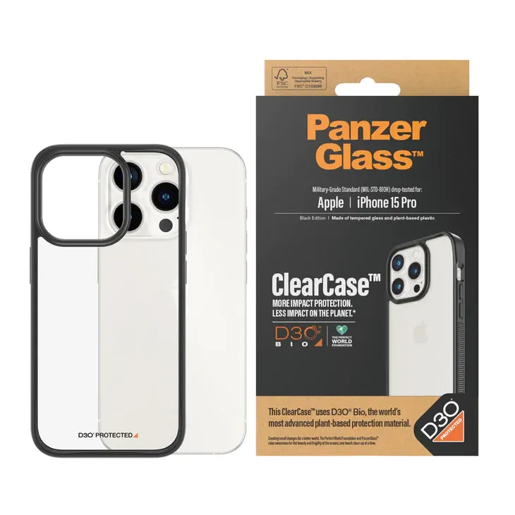 PanzerGlass Clear Case with D3O for iPhone 15 Series