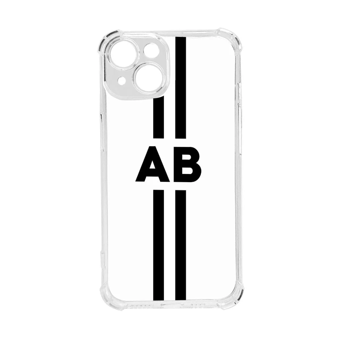 Personalized Back Case for iPhone 14 Plus with Initial Transparent Cover with Camera Protection