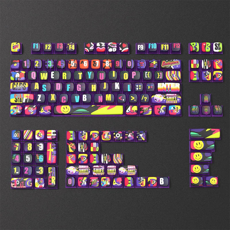 PIIFOX Neon Party ASA Profile Keycap Set 132 Keys