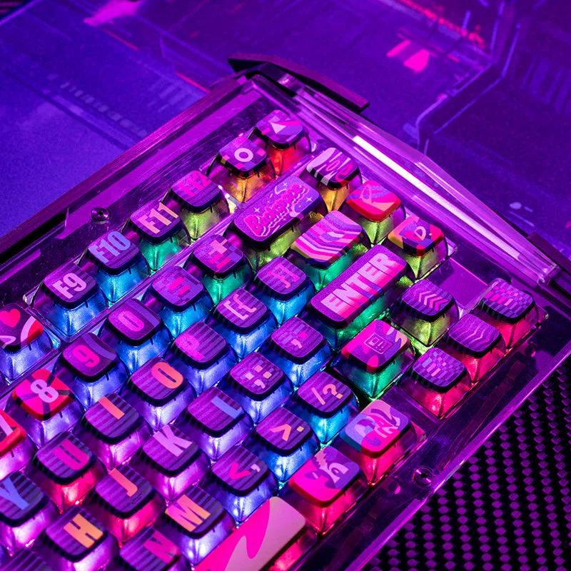 PIIFOX Neon Party ASA Profile Keycap Set 132 Keys