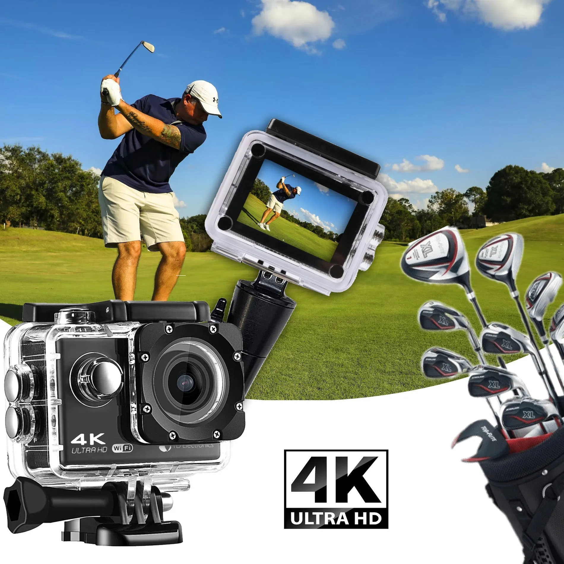 Platinum 4K Sports Cam - Action Cam with 10  Mounts Included, Long Battery Life