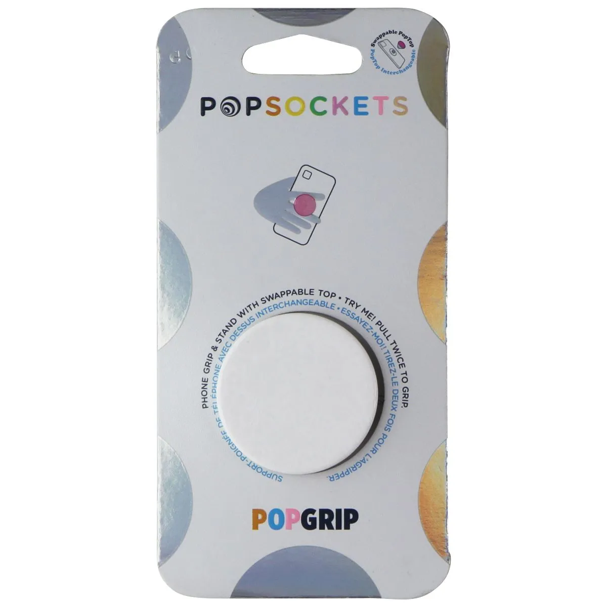 PopSockets PopGip Swappable Grip & Stand - Blanc Fresh